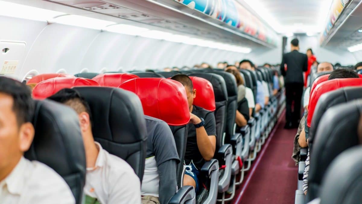 passagers à bord d'un avion