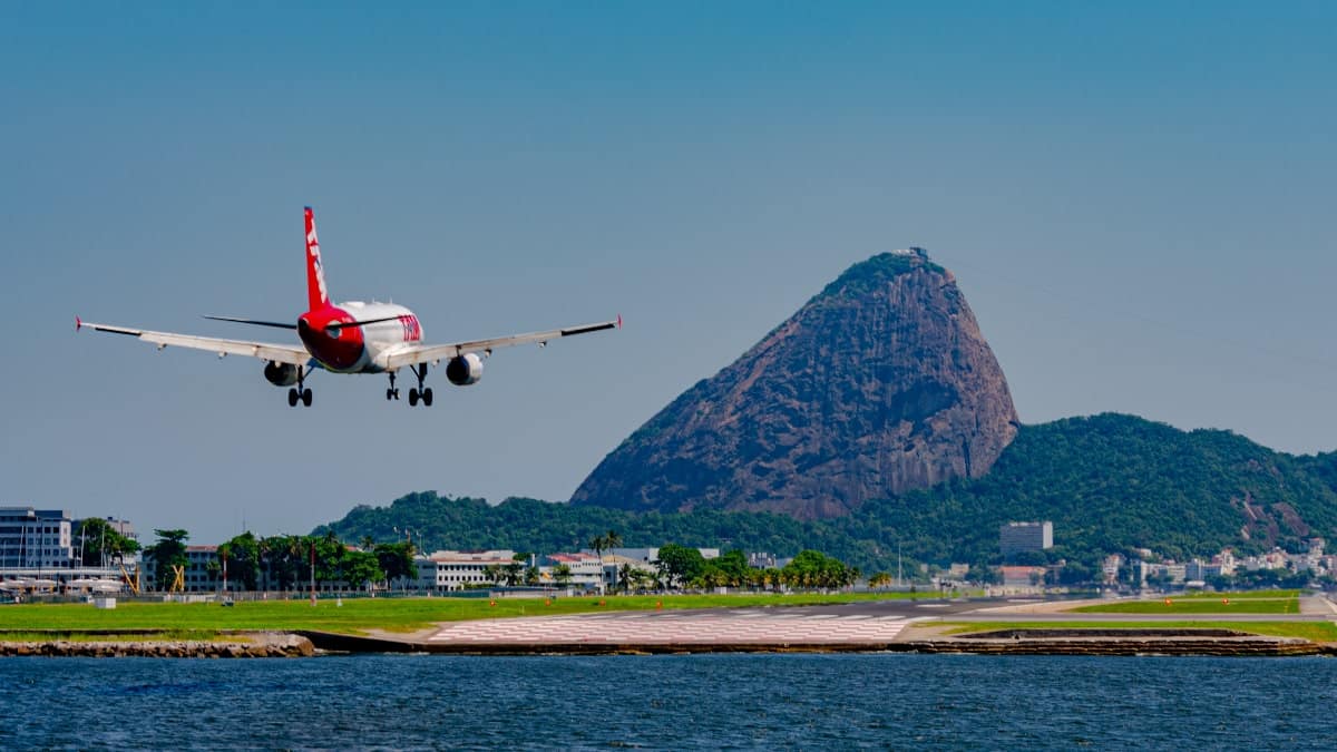 atterrissage à l'aéroport Santos Dumont