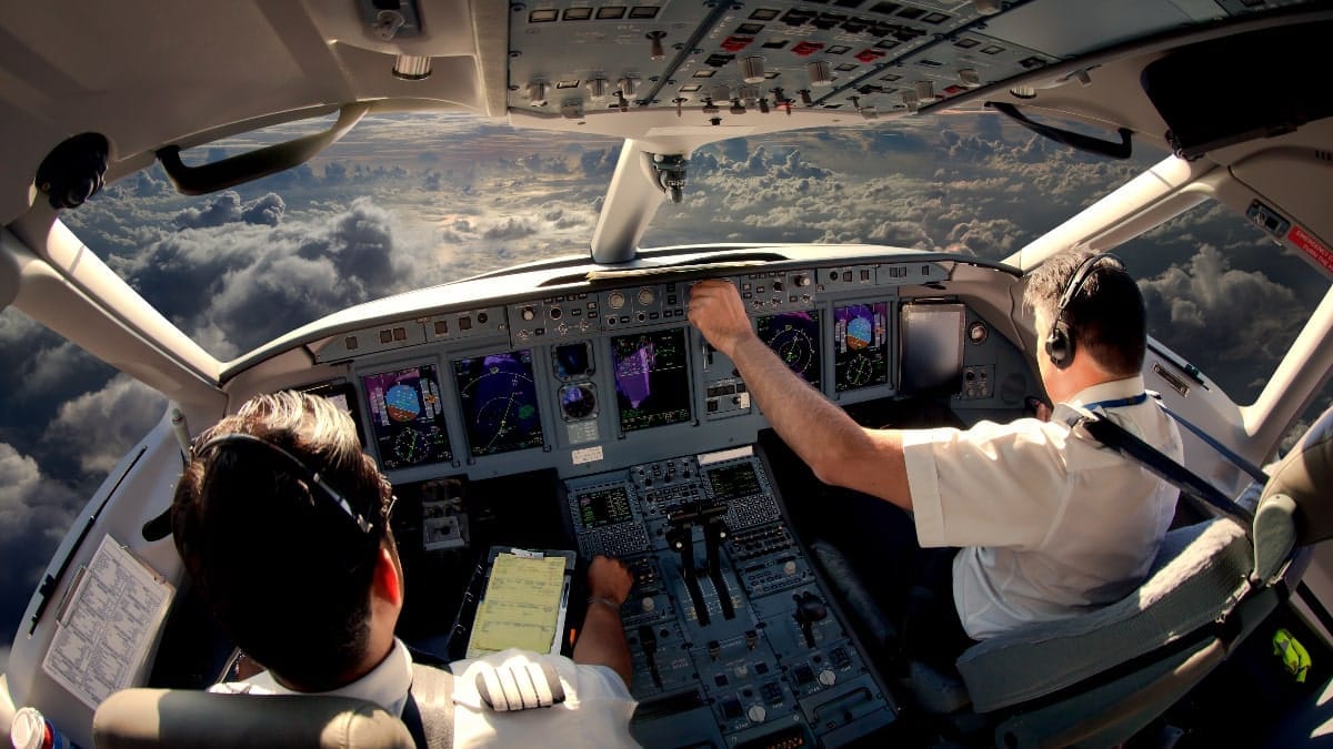 pilote en phase d'atterrissage