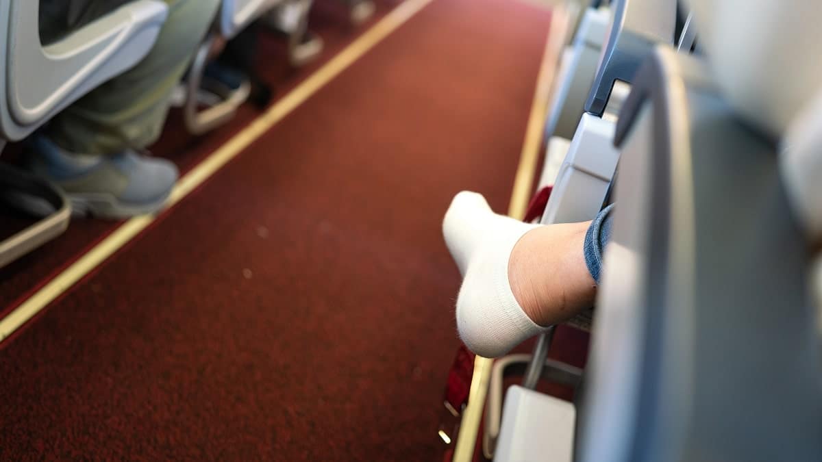 Pieds nus avion