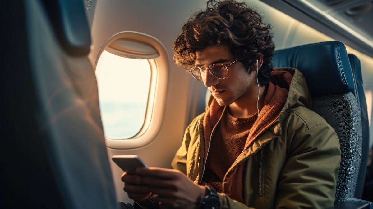 Smartphone en avion