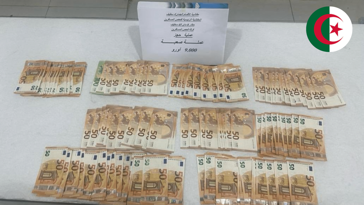 Algérie : 9000 euros saisis sur une passagère à destination de Paris